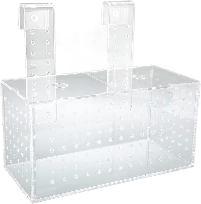 Fish Breeding Isolation Box, Acrylic Aquarium Hatchery with Transparent Lid, Adjustable Hook Installation for Fish Tank, Guard Small Fish from Attack with Hole Design for Better Wa (20 * 10 * 11CM)