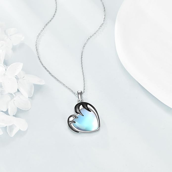 KZX Cat/Dog/Phoenix/Eagle/Whale/Shark/Puffin/Starfish/Chicken/Butterfly/Owl/Bee/Frog/Seahorse Necklace Sterling Silver Animal Pendant Jewelry Gift for Women