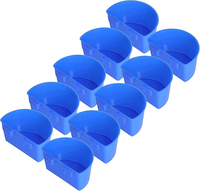 Zerodis Pigeons Feeding Cups, Plastic Bird Dish for Watering and Feeding, Easy to Hang Supplies for Bird Breeders and Pet Owners (Blue)
