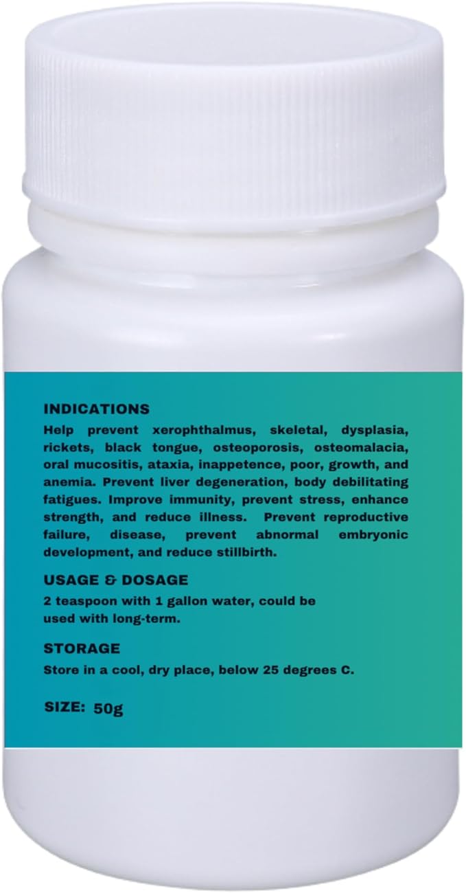 Multivitamin Powder for Birds – Ultimate Vitamin Formula for Racing & Breeding – Supports Growth, Bone Strength, Reproductive Health & Feather Health - Promotes Peak Performance & Well-Being 50g