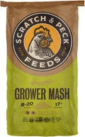 Scratch and Peck Feeds Whole Grain Grower Mash Chicken and Duck Feed - 40 lbs Bag - Corn-Free and Soy-Free - 17% Protein, Certified Organic and Non-GMO Project Verified Chicken Food