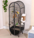 Elegant Large Bird Cage with Support Legs, Metal Birdcage with Accessories, 39.4in Luxury Parrot Aviary for Lovebirds, Cockatiels, Grey Parrots(Black)