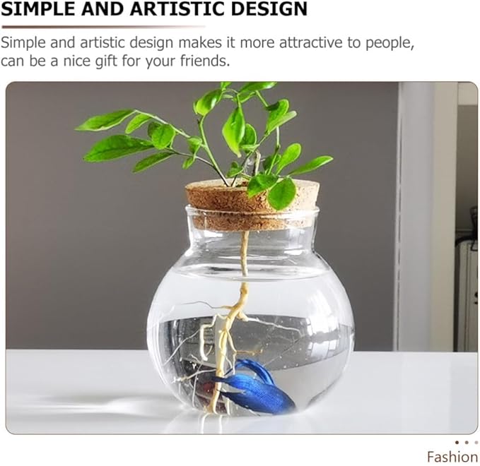 Balacoo glass fish tank propagation jars glass terrarium with cork terrarium jar goldfish bowl glass hydroponic vase small terrarium desktop aquarium fish bowl terrarium glass jar plant