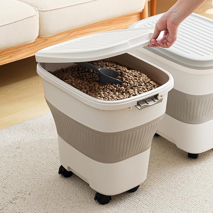 2pack 35 lbs Dog Food Storage Container,Collapsible Dog Food Container with Scoop,Pet Food Storage Containers to Keep Dry Food Fresh,Easy to Move