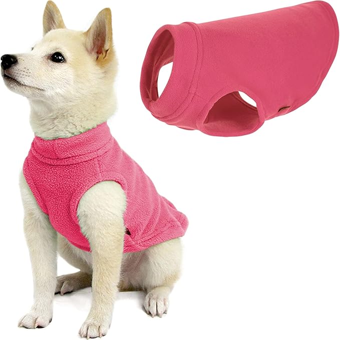Gooby - Stretch Fleece Vest, Pullover Fleece Vest Jacket Sweater for Dogs, Pink, Medium