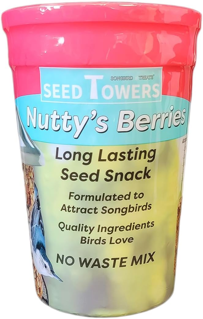 Wildlife Sciences Songbird Treats Seed Towers| 1.5-2 lb Large Seed Log Towers for Wild Birds (Nutty's Berries)
