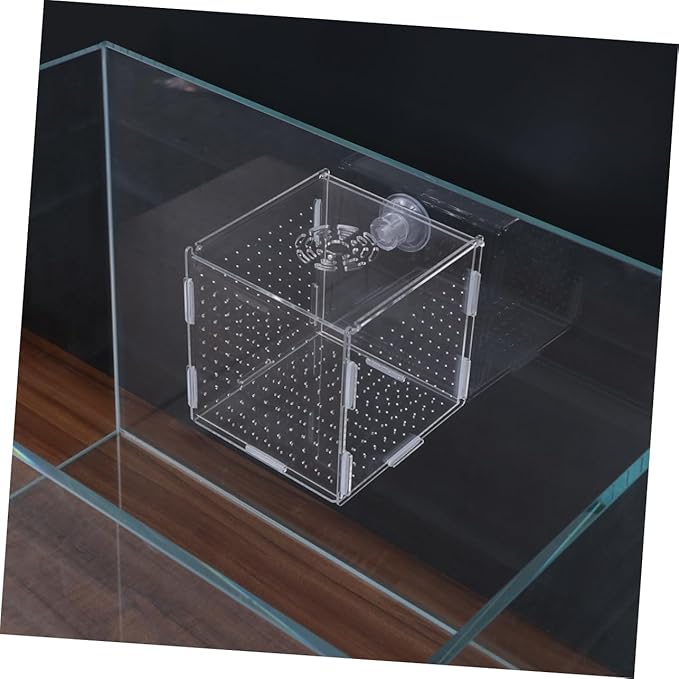 FRCOLOR Modern Fish Tank Isolation Box Clear Aquarium Breeding Box Suction Cup Ideal for Guppies and Betta