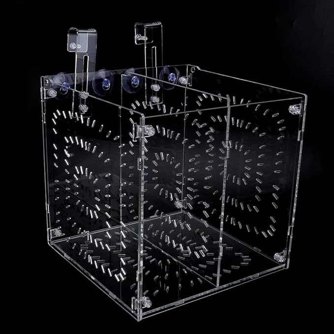 Fish Tank Breeding Box Aquarium Isolation Box Transparent Acrylic Fish Tank Incubation Box for Aggressive Injured Sick Fish Shrimp 15x15x15cm 30x15x15cm 20x20x20cm (20MC *20CM*20CM)