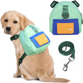 Dog Backpack Harness with Leash,Cute Pet Puppy Backpacks Bulid-in Dog Poop Bag Dispenser,Adjustable Pets Self Carrier Bag for Small Medium Dogs Travel Hiking Daily Walking(S, Green)