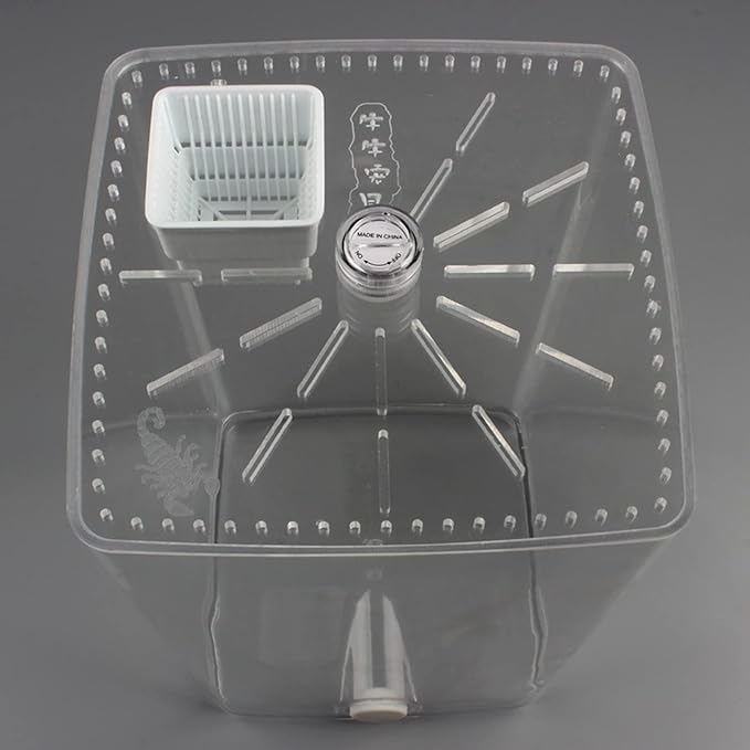 Reptile Terrarium Aquarium Breeding Tank, Transparent Acrylic Breeding Box Creative Desktop Reptile Box Spider Scorpion Pet Hatching Breeding Box Habitat Terrariums Habitat Box with LED Night Light