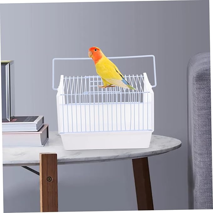 1set Portable Parrot Cage Lightweight Wire Bird Carrier for Travel Hiking Camping Pet Cage for Parrots Birds Convenient Handle for Easy Carrying for Outdoor Adventures