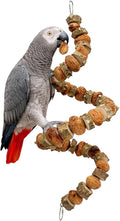 39 Inch Large Bird Toy - Natural Prickly Ash & Mango Wood Parrot Chew Toy for Foraging Enrichment - Hanging Cage Toy for Macaw, African Grey, Cockatoo, Amazon, Conure