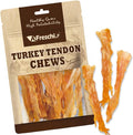 A Freschi srl Turkey Tendons for Dogs, USA-Sourced, Healthy Dog Treats, Rawhide-Free Puppy Chews, Long Lasting, All Natural, Hypoallergenic Dog Treats, Flaked, 3.5 oz Pack