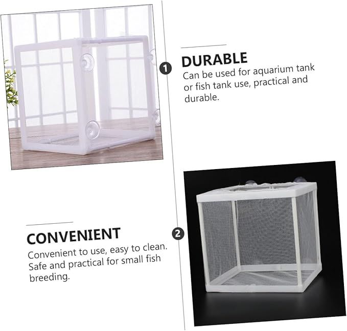 Milisten 2pcs Tropical Fish Breeding Tank Cup Isolation Box for Fish Easy to Install Aquarium Incubator Net for Safe Breeding and Hatching Color