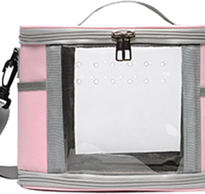 Generic Bird Carrier Bag Bird Travel Cage Small Animal Carrier Guinea Pig Carrier for Budgies, Sugar, Glider Small Pets Lovebirds, Pink L