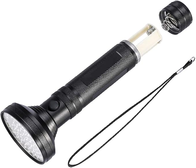 Fdit Black Light Flashlight, 100 LED UV Blacklight, Pet Urine Detector with Sunglasses, Aluminum Alloy, 395nm