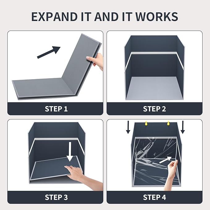 Aokeyee Cat Litter Box Enclosure Splash Guard, Extra Large 27"x22"x17" Foldable Waterproof Shield with Removable PVC Mat, Easy Clean Pet Litter Box Cover with 2 Hooks