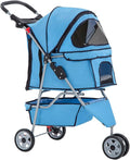 BestPet | 3-Wheel Pet Stroller | Dog and Cat Stroller | Breathable Mesh | Lightweight Travel Carrier | Waterproof & Foldable Design | Storage Basket | Black | for Daily Walks & Outdoor Use