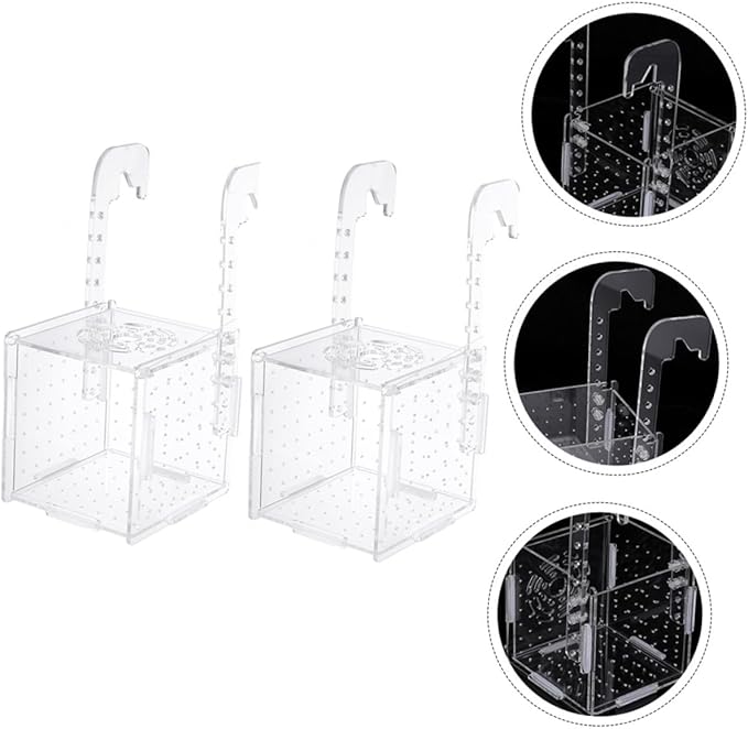 2pcs Fish Hatching Boxes for Aquarium Multifunctional Fish Isolation and Breeding Tanks Efficient Water Flow Easy to Clean