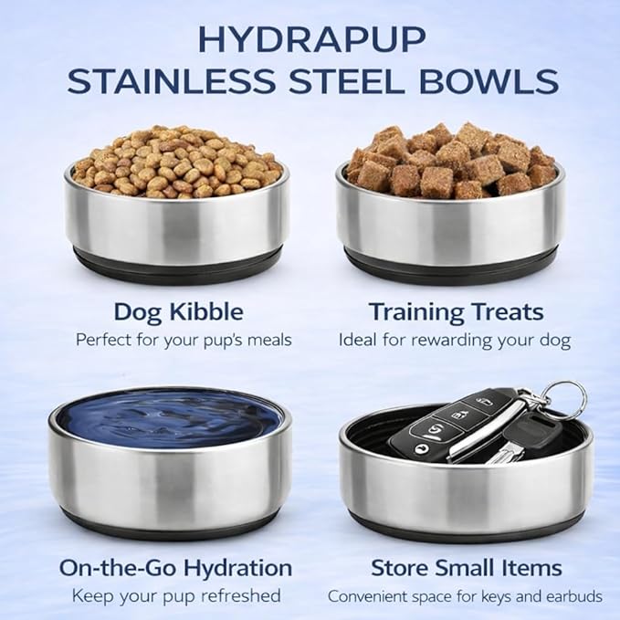 32oz Insulated Water Bottle with Dog Bowls – Human & Pet Shared Use, Stainless Steel Leakproof Travel Bottle (Forest Green)