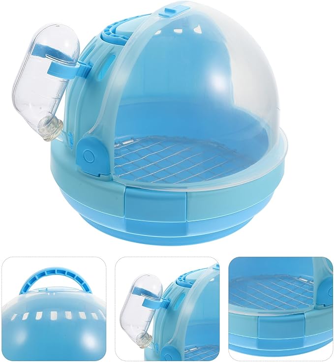 BESPORTBLE Portable Parrot Travel Cage Handheld Bird Carrier with Zinc Mesh Tray and Style, 2Pcs Set for Small Birds and Budgies, Warm Nest for Outdoor Use