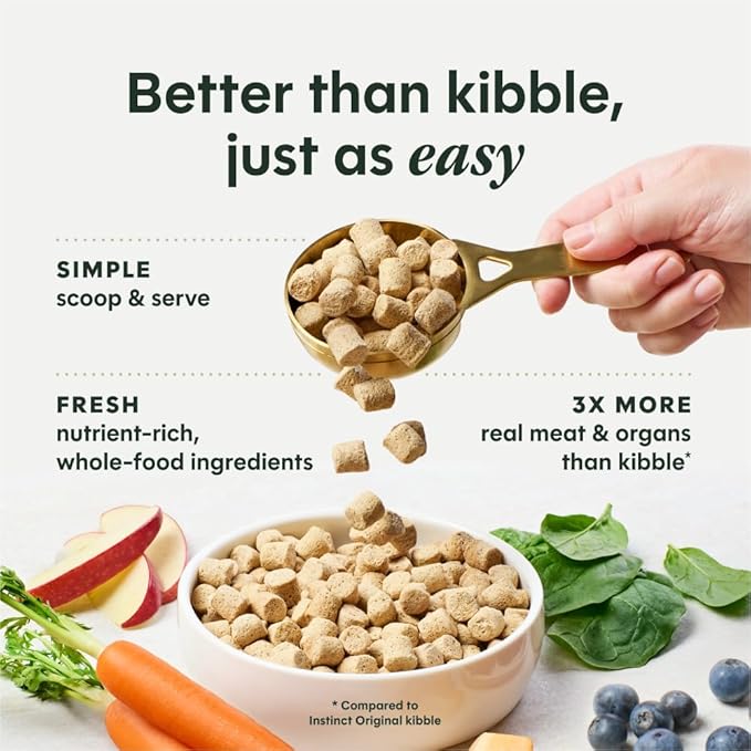 Instinct Freeze-Dried Meals, FreshDried Bites, Natural Dog Food, Grain-Free - Cage-Free Chicken, 3 oz. Bag