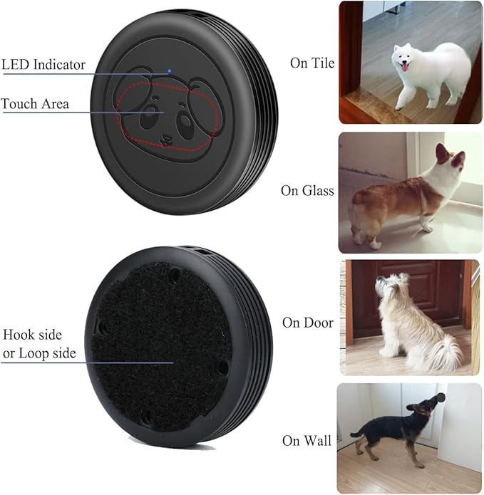 EverNary Dog Door Bell, Wireless Doggie Doorbells for Potty Training, Door Bell for Dogs to Go Outside, Dog Bells with 1 Receiver and 2 Waterproof Transmitters