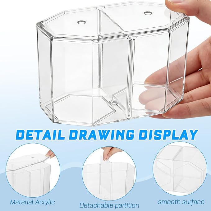 Totority Box Octagonal Fish Tank Betta Fish Bowl Small Containers Shrimp Tank Baby Cart Covers Turtle Tank Betta Fish Tank Fish Breeding Tank Betta Tank Acrylic Self-Cleaning