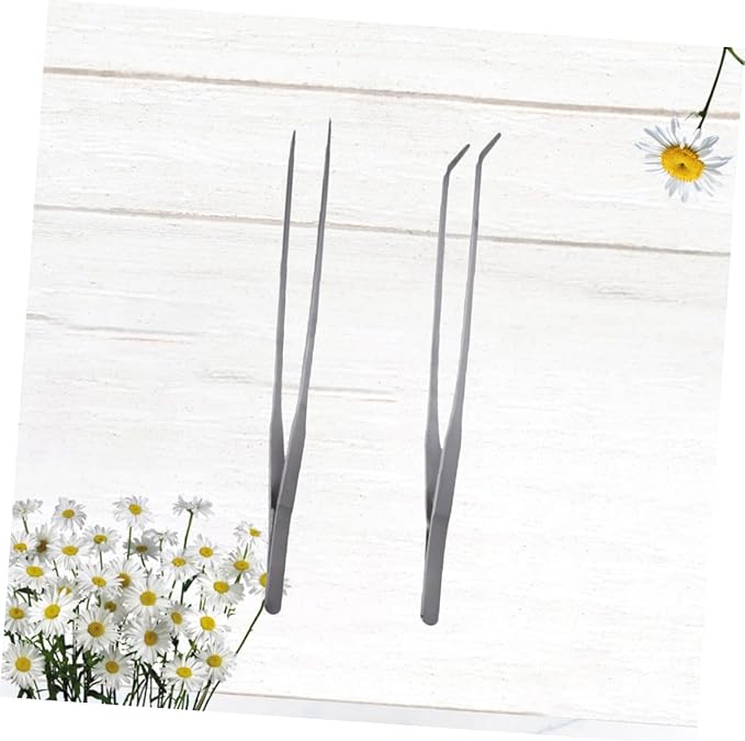 Didiseaon 4pcs Stainless Steel Aquatic Plant Tweezers Straight Curved Tongs for Fish Tank Maintenance Resistant Tools for Aquarium Plant Care