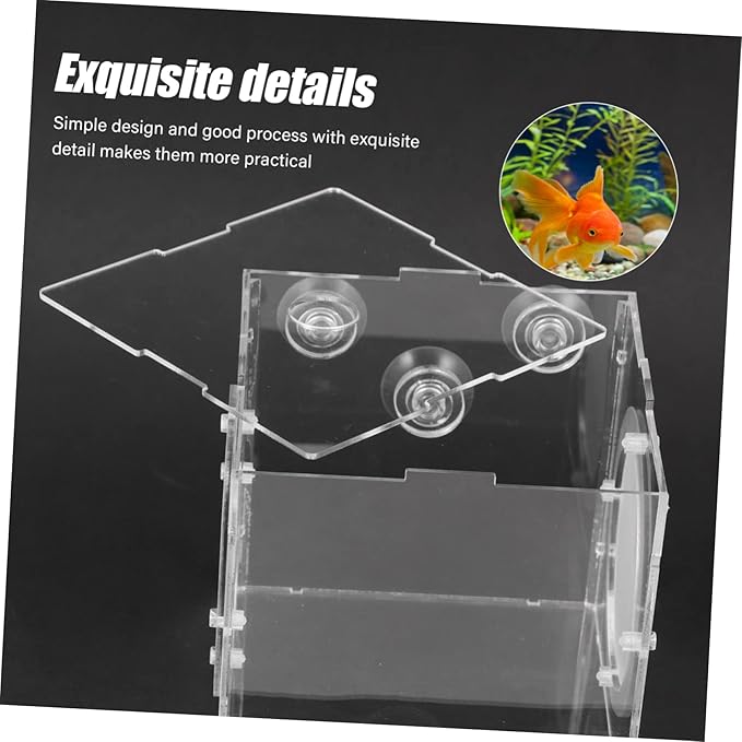 Fish Breeder Isolation Box Transparent Acrylic Hatching Tank for Fish Fry and Breeding Environment for Aquariums