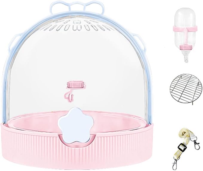 Breathable Outdoor Bird Carrier with Detachable Floor Grids Spacious Interior & Attached Water Bottle Ventilated Bird House for Travel