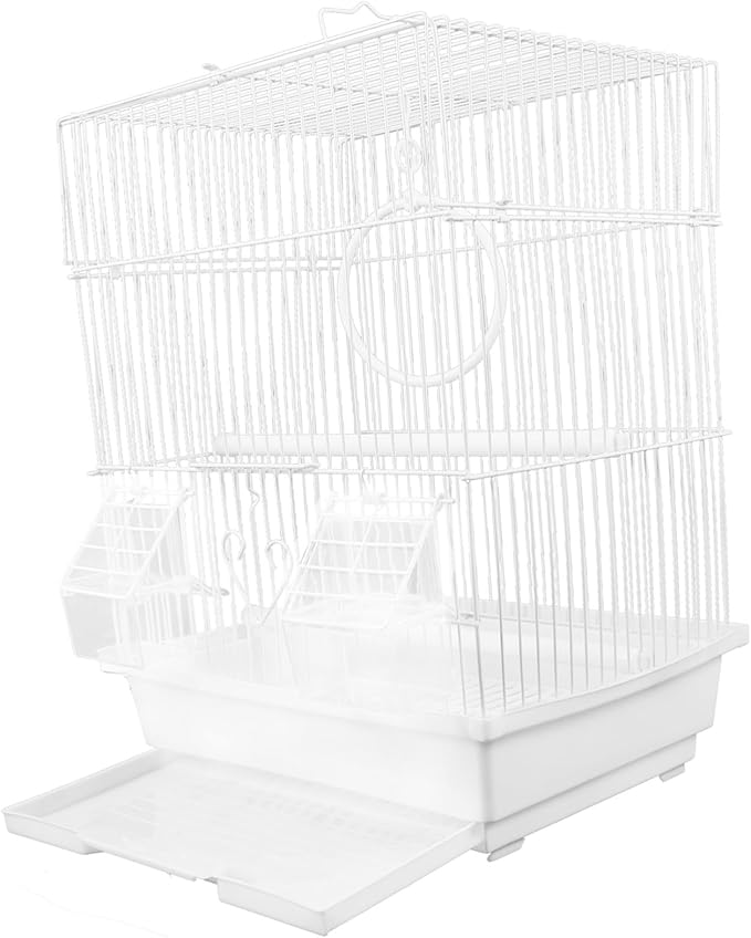 Portable Metal Bird Carrier Cage for Pearl Jade Finches Painted Eyebrow Birds Lightweight Air Circulation Design Travel Storage for Pets White Iron Art Cage for Home Use