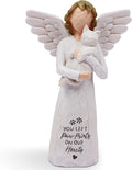 BORLESTA Cat Memorial Gifts for Loss of Cat, Pet Cat Remembrance Gifts, Loss of Cat Sympathy Gifts for Cat Mom, Passed Away Cat Gifts, Hand-Painted Figurines Angel Cat (White)