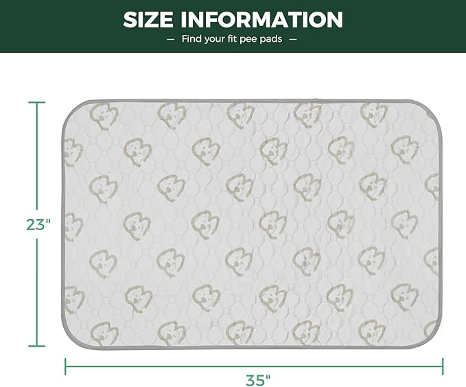 FXW Washable Pee Pads for Dogs, Puppy Pads with Super Absorbent, Specifically Designed for 36inch Cages, 23" x 35" Rectangle, Khaki, 4 Packs