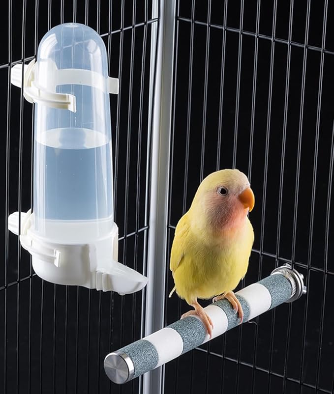 Pet Bird Waterer - 8.45 Fl Oz Automatic Parrot Water Feeder, Suspended Bird Cage Dispenser for Parakeet, Budgie, Cockatiel, Lovebirds, Canary (2Pcs)