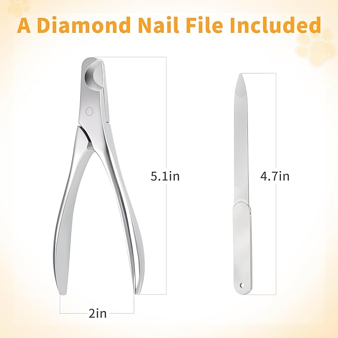 Professional Dog Nail Clippers Cat Nail Clipper with Built-in Spring, Large Opening Design, Nail File, for All Dogs and Cats with Thick Toenails