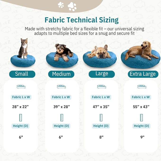 Round Dog Bed Covers Replacement Washable, Dog Bed Washable Cover, for All Shapes (X-Large (Up to 55″), Cloud Nine)