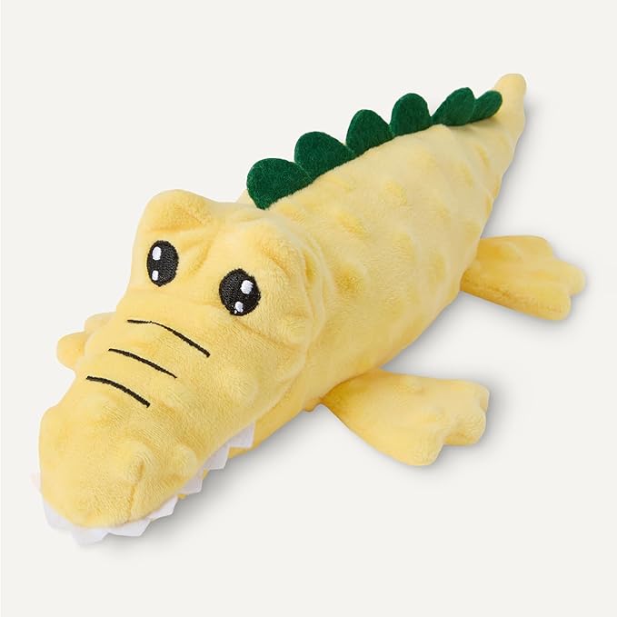 Amazon Basics Monkey and Alligator Interactive Dog Squeak Plush Toys, 2 Pack, Ideal for Puppies, Small and Medium Dogs