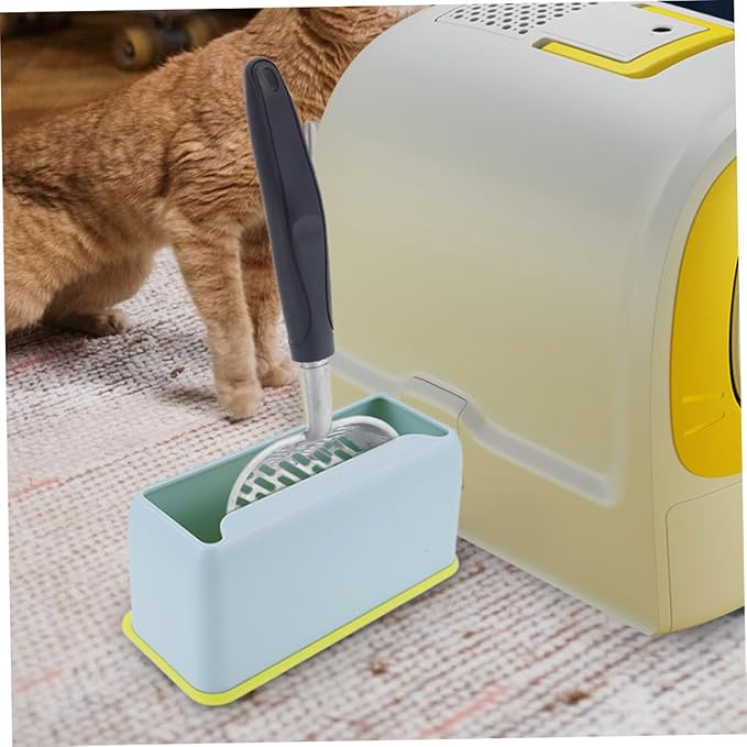 TOYANDONA Plastic Cat Litter Scoop Holder Stand Storage Base for Easy Cleanup and Scoop Storage Blue Plastic Scooper Organizer for Cat Litter Boxes and Pet Waste Management