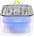 Cat Water Fountain Stainless Steel, 101oz/3L Pet Fountain with LED Light for Cats and Dogs (Clear)