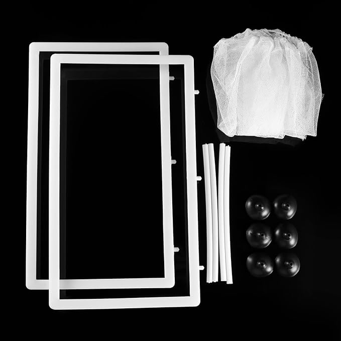POPETPOP Small Fish Tank Fish Tank Net - Big Size Fish Hatchery Box Separation Net - Fry Hatchery Incubator Mesh with Suction Cup for Aquarium Hermit Crab Cage