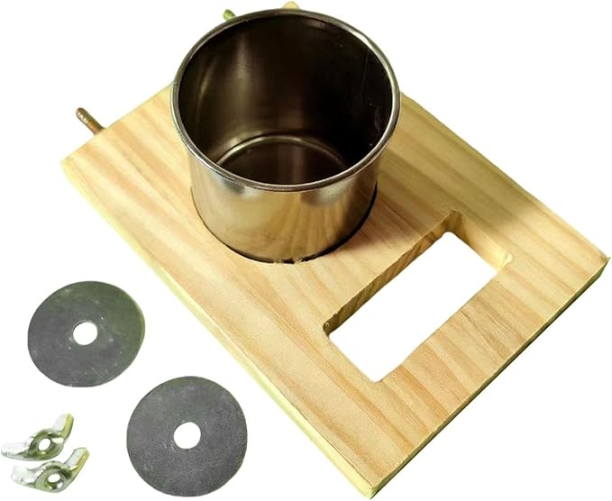 Bird Perch Feeding Cup,Hanging Feeder, Watering Supplies, Birdcage Bowl, Parrot Wood Perch Stand Toy, Single Cup