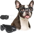 PETLESO Dog Goggles Medium Breeds, Clear UV Protection Dog Sunglasses with Black Replaceable Lenses, Adjustable Doggy Glasses for Outdoor Activities Hiking/Camping Windproof Pet Eyewear