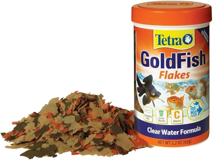 Tetra Goldfish Flakes, Nutritionally Balanced Diet For Aquarium Fish, Vitamin C Enriched Flakes, 2.2 oz