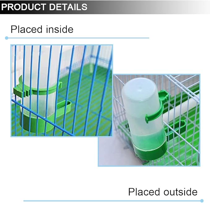 4 Pack Plastic Bird Water Dispenser Automatic Bird Cage Water Dispenser Food Drink Bowl for Cage Aviary Parrots Budgie Cockatiel Lovebirds 60ml Lovebirds
