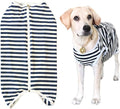 Dog’s Recovery Suit Post Surgery Shirt for Female Male Dog, E-Collar Alternative Wound Protective Clothes (Navy White-XL)