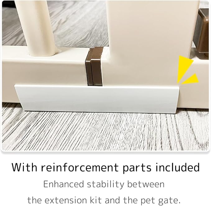 Lumizone Extra Tall Cat Gate Extension Kit 61.02" High Pressure Mounted 12.6" Extra Wide 1.37" Gap No Drilling Tall Pet Gate for Dogs (Cream, 61.02" H x 12.60" W, Extension)