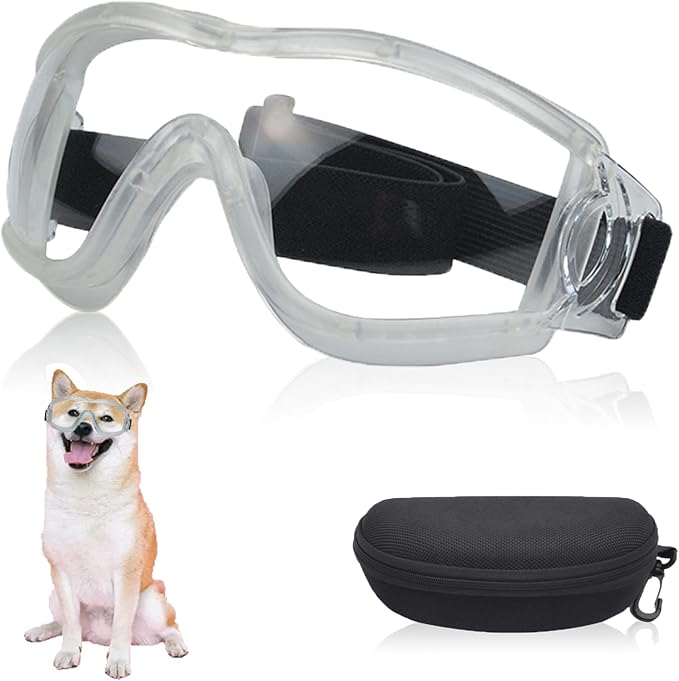 Dog Sunglasses Pet Goggles for Medium Large UV Protection Wind Protection Dust Protection Adjustable Strap Dog Glasses Suitable for Snow Beach Motorcycle