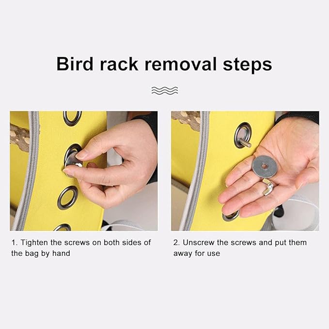 HEITIGN Bird Carrier Backpack Cage Transparent Parrot Carrier 1 Stick Wooden Standing Perch 12 Holes Ventilate Transparent Space Capsule Carrier Portable Bird Small Animal Travel Cage (red)