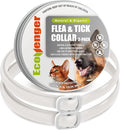 EcoVenger Flea Collars for Dogs & Cats - Flea & Tick Repellent 2-Pack White. Built-in Pant-Based Formula Strong Repellency Slow Release, Lasting Protection, Pleasant Aroma, Waterproof